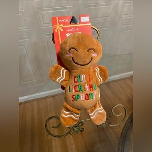 NEW Dog Toy “Can I Lick the Spoon”  Gingerbread Man with Squeaker | Hallmark